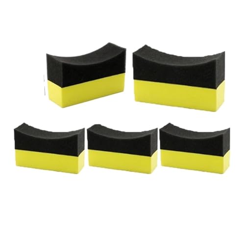 Car Wheel Polishing Waxing Sponge Brush Tire Cleaning Foam Sponge Pad Tyre Polish Detail Wash Wiper Cleaner Tool Car Accessories(5pcs 10x7x4cm)