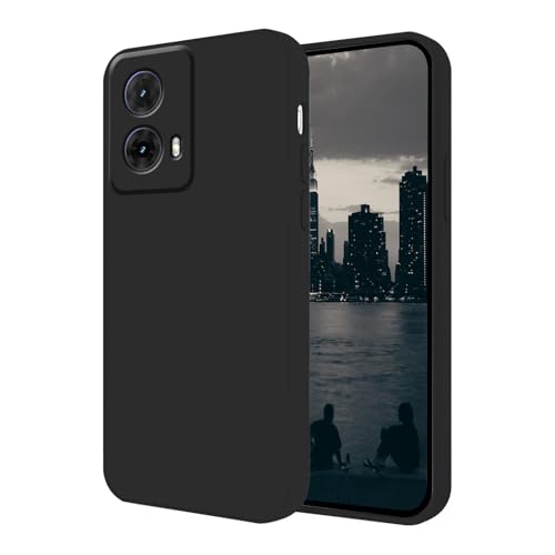 Hlgcokro Compatible with Motorola Edge 50 Fusion Case Silicone with Soft Microfiber Lining, Phone Case for Motorola Edge 50 Fusion Slim Dark Green Shockproof Bumper Cover (Black)