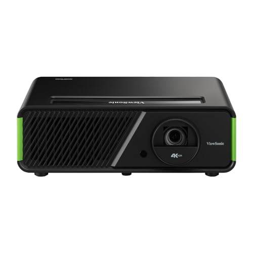 ViewSonic X1-4KPro 4K UHD LED Projector Designed for Xbox with Built-in Google TV and Netflix, 2500 ANSI Lumens, H/V Keystone, 4 Corner Adjustment, 1.3x Optical Zoom for Smart Home Theater