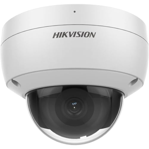 Hikvision IP Camera Compatible DS-2CD2183G2-IU 2.8mm Lens 4K 8MP AcuSense Vandal Fixed Dome Network Camera Outdoor Indoor Built-in Mic H.265+ IP67 IK10 Firmware Upgrade International Version
