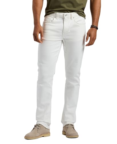 Buffalo David Bitton Men's Straight Six Jeans, Pure White, 34 x 30