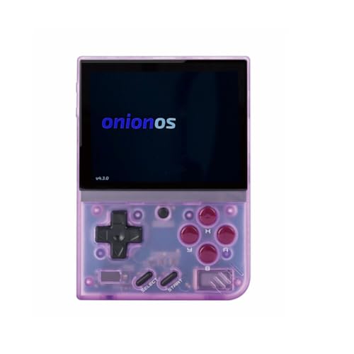 MIYOO Mini Plus 128GB Onion OS Preinstalled Retro Portable Handheld 3.5inches IPS Screen Game Console Miyoo Mini+ Console Compatible with Onion OS (Purple Transparent)