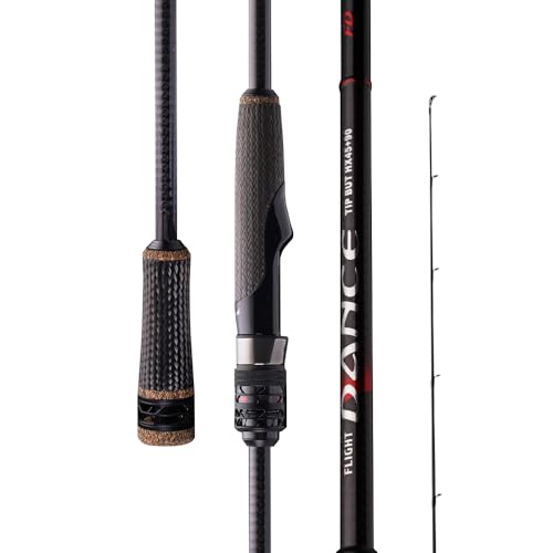 PURELURE New Flight Dance Saltwater Fishing Rod, 8ft Spinning Rod Medium Light Power, TORAY M40X+T1100 Carbon Fiber Blank 2 Piece, 24K Carbon Reverse Weave Handle, Fuji SIC Guides, Fuji Reel Seat