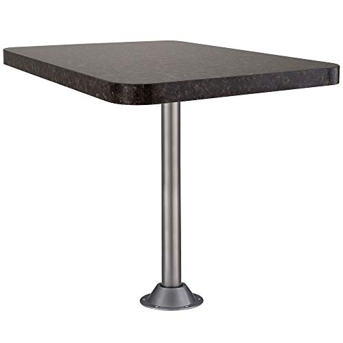 RV Dinette Table with Flush Mount Leg System | Dining Table Replacement | 1 Leg Flush Mount (18" W x 24" L, Granite Chocolate)