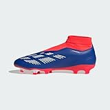 adidas Unisex Predator League Laceless Football Boots Firm Groun Sneaker, Lucid Blue/White/Solar Red, 9 US Men