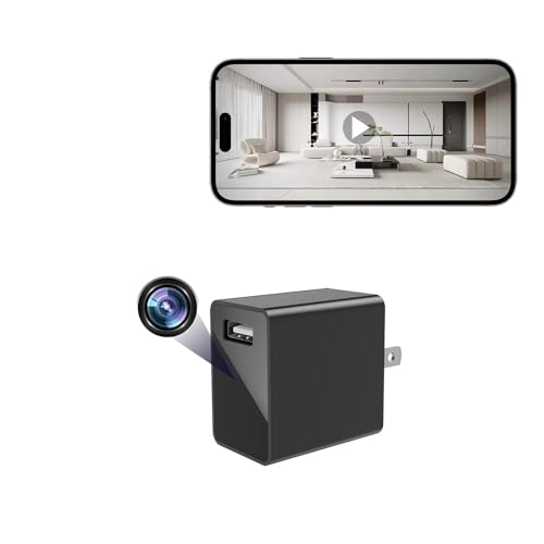 USB Charger CameraP Mini WiFi Security Camera - Small Micro Wireless Nanny Cam for Home Indoor Security