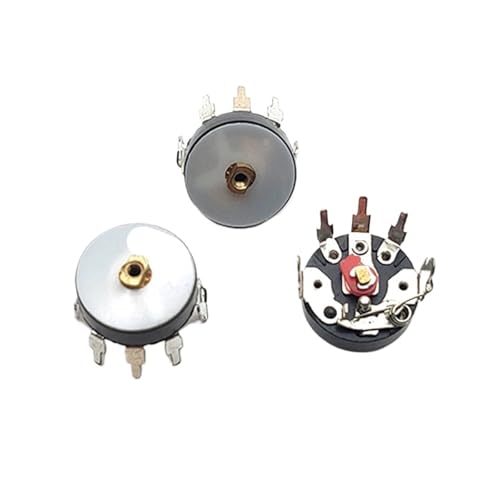 RV12MM Bent Foot with Switch 5Pin B500K B50K B10K B5K B500R Radio Potentiometer Power Amplifier Volume Potentiometer(500 Ohm)