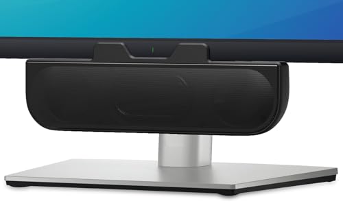 Computer Speakers for Desktop PC, Monitor Speakers, USB Plug-in, Wired, External Speaker for Laptop, Small Computer Soundbar for PC, with Loud Sound, Deep Bass, USB-C Adapter, Easily Clamp to Monitor