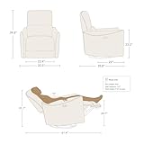 CHITA Power Recliner Chair Swivel Glider, FSC Certified Fabric Living Room Nursery Reclining Sofa Chair with Lumbar Support,Terracotta