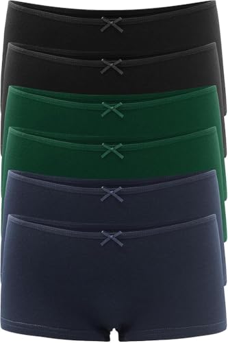 Allxwek Cotton Underwear Panties Boy Shorts for Women Ladies Cheeky Sexy Panties Calzones Para Mujer Womens Boxer Briefs Pack of 6 3901 UN5 XL