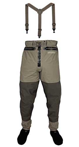 Paramount Outdoors Slate Guide Pant Waist High Breathable Wader Zippered Stockingfoot Wader Pant for Fly Fishing