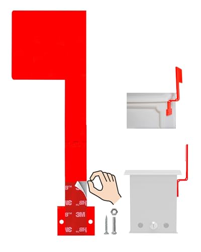 Wall Mount Mailbox Flag (Adhesive or Screw Installation) – Folding 180° Stick-On Flag for Vertical Mailboxes, Easy Assembly, No Tools Required, Weather-Proof Mail Alert Signal
