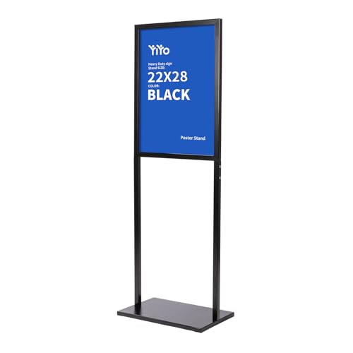 YIYO Sign holder floor stand, heavy Duty Pedestal poster stand for display,22×28 inch slide-in double sided poster sign holder floor standing Display Advertising (22×28)