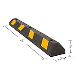 Guardian 4' Rubber Parking Curb with Mounting Holes Hi-Vis Yellow UV-Resistant for Paved, Gravel Parking Lot 4" H