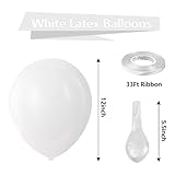 Bezente White Balloons Latex Party Balloons, 100 Pack 12 inch Round Helium Balloons for White Themed Wedding Graduation Birthday Party Backdrop 4th of July Decorations Independence Day