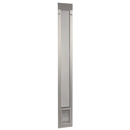 Ideal Pet Products Aluminum Pet Patio Door, Adjustable Height 77-5/8" to 80-3/8", 5" x 7" Flap Size, Mill/Silver