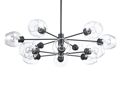TRANS GLOBE Lighting PND-2127 Clusters 12 Light 40" Wide Pendant - Black