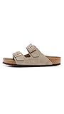 Birkenstock Men's Soft Arizona Suede Sandals, Taupe, Tan, 7 Medium US