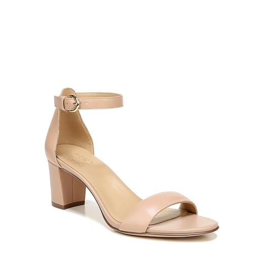 Naturalizer Womens Vera Ankle Strap Block Heel Dress Sandal ,Crème Brulee Beige Leather,6.5W