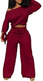 Yiershu Womens 2 Piece Jumpsuits Sexy Outfit Jogging Tracksuits Pullover Sweatpants Sweatsuits Jogger Workout Sets