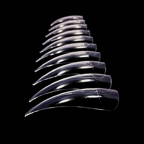 Long Sharp Stiletto Nail Tips with Deep Curve for Nail Art, False, Artificial, Acrylic, Drag Queen Nails, Nail Gloves and Cosplay Claws