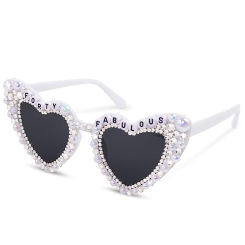 40th Birthday Glasses - ' Forty Fabulous' Birthday Party Supplies，40 Birthday Sunglasses for Women Friends Forty Birthday Gift Accessories Party Favors