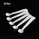 MECCANIXITY Micro Spoons 2 Gram Measuring Scoop Plastic Round Bottom Mini Spoon for Home Kitchen Powder Measurement Baking 30Pcs