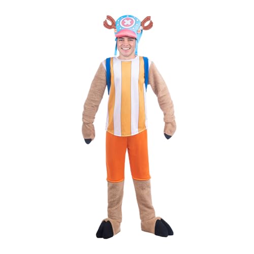 My Other Me One Piece Chopper Cosplay Costume Adult - Officially Licensed Anime Outfit with Plush Jumpsuit, T-Shirt, Pants, Booties, Headpiece, and Backpack for Comic-Con, Halloween, and More