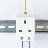 DIN Rail Socket, DIN Rail Mount Modular Power Socket Single AC Outlet, Built in Protective Outlet for Distribution Panel, DIN Rail Mounted Receptacle (US