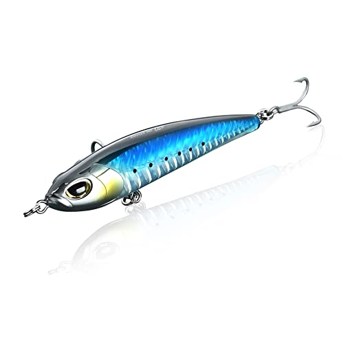 Striper Style Twitchbait Fishing Lure - Slow Sink with Premium Thick Wire Hooks, Realistic 3D Eyes for Saltwater Fishing Striped Bass and Game Fish