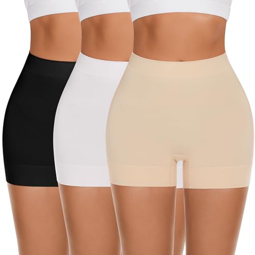 FRESBEIT Slip Shorts for Women Under Dress, Boyshorts Panties Anti Chafing Shorts Smooth Shapewear Shorts L