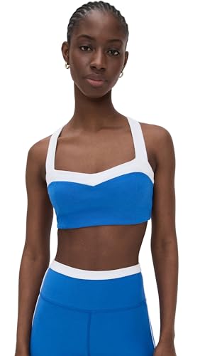 Beyond Yoga Women's Spacedye Trophy Bra, Court Blue Heather/Cloud, XL