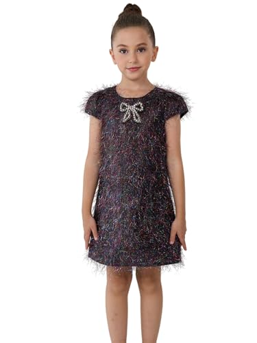 2Bunnies Girl Ombre Pastel Gradient Shimmer Sparkle Colorful Sequin Birthday Dress (US, Age, 3 Years, Rainbow Tinsel)