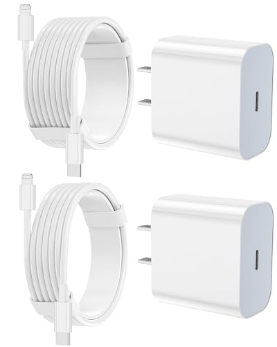 iPhone Charger Fast Charging 2 Pack Type C Wall Charger Block with 2 Pack [6FT&10FT] Long USB C to Lightning Cable for iPhone 14/13/12/12 Pro Max/11/Xs Max/XR/X,AirPod Pro