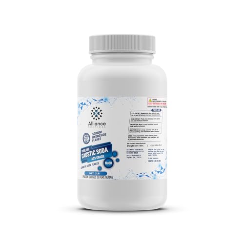 Sodium Hydroxide Flakes ACS Grade - 2 Lb - Premium Quality for Soap-Making, Chemical Reactions, and Professional Laboratories