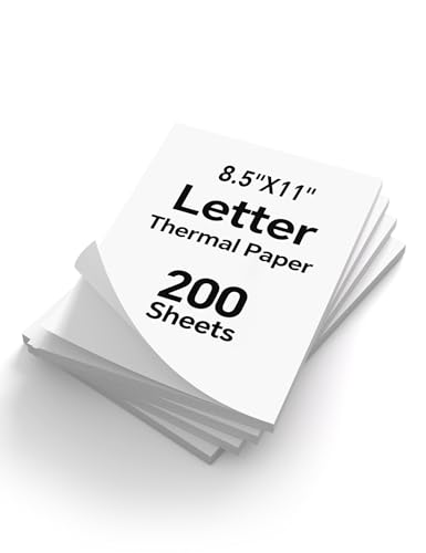 200 Sheets Thermal Printer Paper 8.5x11 US Letter MT610 Thermal Paper, Compatible with PRT/iDPRT/HPRT Portable Printer and Other Brands Thermal Document Printers