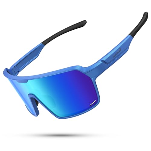 Lamicall Polarized Sports Sunglasses for Men Women, [29g Ultralight] UV400 Protection Sun Glasses for Cycling Running Baseball Fishing Golf Beach Volleyball, Full Frame, Blue