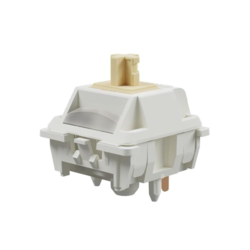 Gateron Cream Keyboard Switches,Dual-Stage Spring RGB Pre-lubed 5-Pin Tactile Switches Full POM with Light Guide Pole for MX Mechanical Gaming Keyboard(90Pcs,Cream)