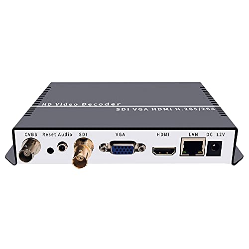 iseevy H.265 H.264 SDI Decoder with IP to SDI HDMI VGA CVBS Output for Advertisement Display, IP Encoder Decoding, Network Stream Decoding Support RTMP SRT RTSP RTP UDP HTTP