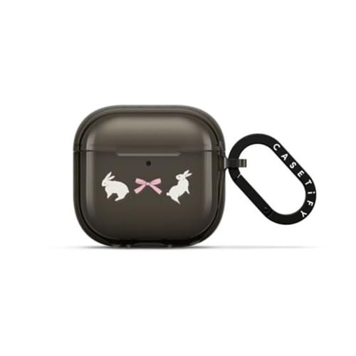 CASETiFY Impact Airpods (4th Gen) Case with Ring - Rabbit Ribbon - Black