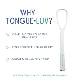 Tongue Luv Ergonomic Tongue Scraper - Dentist-Developed Tongue Cleaner for Adults - Gentle Stylish Tongue Scrubber for Oral Care, Dental Hygiene - Large