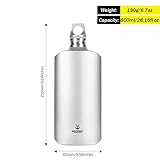 SILVERANT Titanium Ultralight 800ml/27 fl oz Leakproof Outdoor Camping Hiking Sports Water Bottle with Insulating Thermal Sleeve and Clip Loop Cap (800ml-slim-bottle)