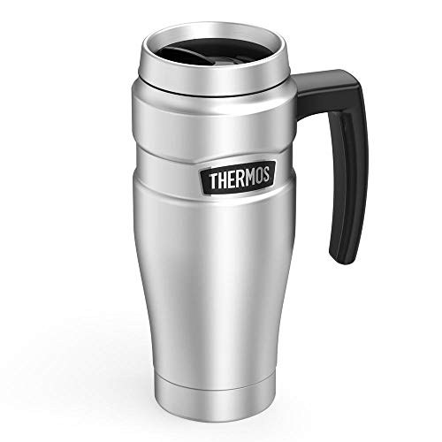 THERMOS Stainless King Vacuum-Insulated Travel Mug, 16 Ounce, Matte Stainless Steel