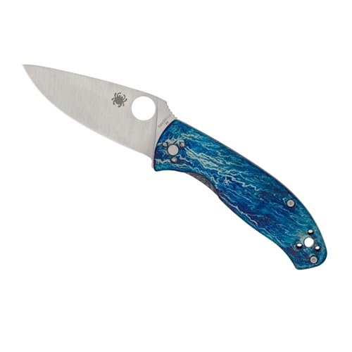 Spyderco Tenacious Pocket Knife 3.35" Clip Point D2 Satin Blade Titanium...
