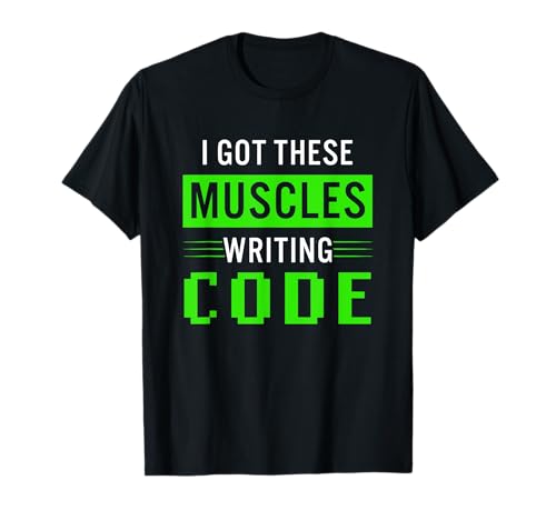 Funny Programmer Writing Code Muscles Meme for Computer Geek T-Shirt