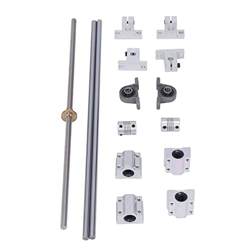 NDNCZDHC 400mm T8 Lead Screw Kit with Optical Axes, Lead Screw, Lead Screw Nut, Sliding Block, Coupling, Pillow Block Bearing for 3D Printer