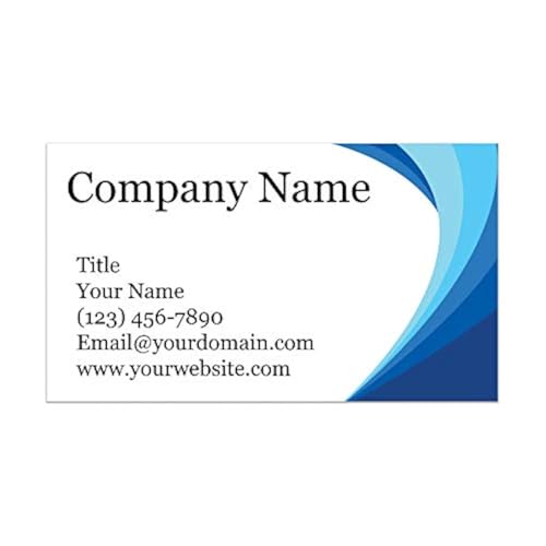 Custom Printed Business Cards - Thick Sturdy Stock 300GSM - 3.5" x 2" - 100% Made in the U.S.A. (Ocean Blue, 100)
