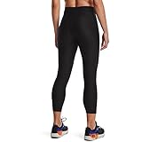 Under Armour Womens HeatGear Armour High Waisted Ankle No-Slip Leggings, Black (001)/White, Large Short