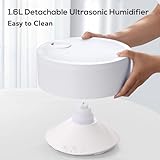 Humidifiers Easy to Clean,Essential Oil Diffuser, Colorful Night Light,Ultrasonic Top Fill Cool Mist Humidifiers for Bedroom Baby Plants,Ultra Quiet,Last up to 20 Hrs,1.6L,Levoair