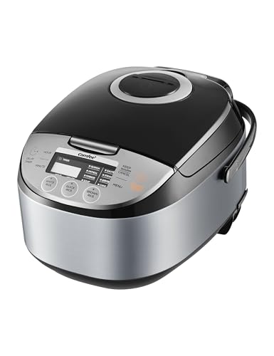 COMFEE' Rice Cooker 12 Cups Cooked/6 Cups Uncooked, Portable Non-Stick Rice Maker, Japanese Rice Cooker with Fuzzy Logic Technology, 24-Hour Timer Delay, 11 Presets, Steamer, Fast Rice Cooker, Grain Cooker, Black